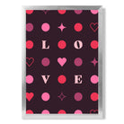 LOVE Hearts and Stars print in Silver Wooden Frame