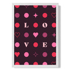 LOVE Hearts and Stars print in White Wooden Frame