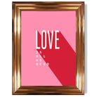 LOVE is all we Need print in Copper Glossy Frame