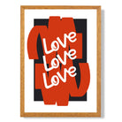 Love Love Love print in Oak Wooden Frame