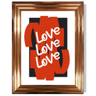 Love Love Love print in Copper Glossy Frame