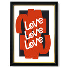 Love Love Love print in Black and Gold Frame