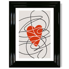 Retro Sketch Heart Sketch print in Black Glossy Frame