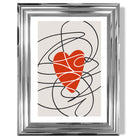 Retro Sketch Heart Sketch print in Chrome Glossy Frame