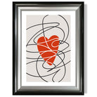 Retro Sketch Heart Sketch print in Gradient Glossy Frame