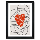 Retro Sketch Heart Sketch print in Black Scoop Frame