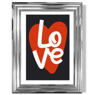 Retro Heart in Black and Red print in Chrome Glossy Frame