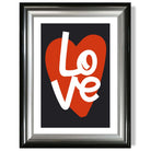 Retro Heart in Black and Red print in Gradient Glossy Frame