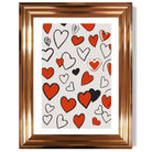 Sketch Love Hearts print in Copper Glossy Frame