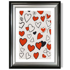 Sketch Love Hearts print in Gradient Glossy Frame