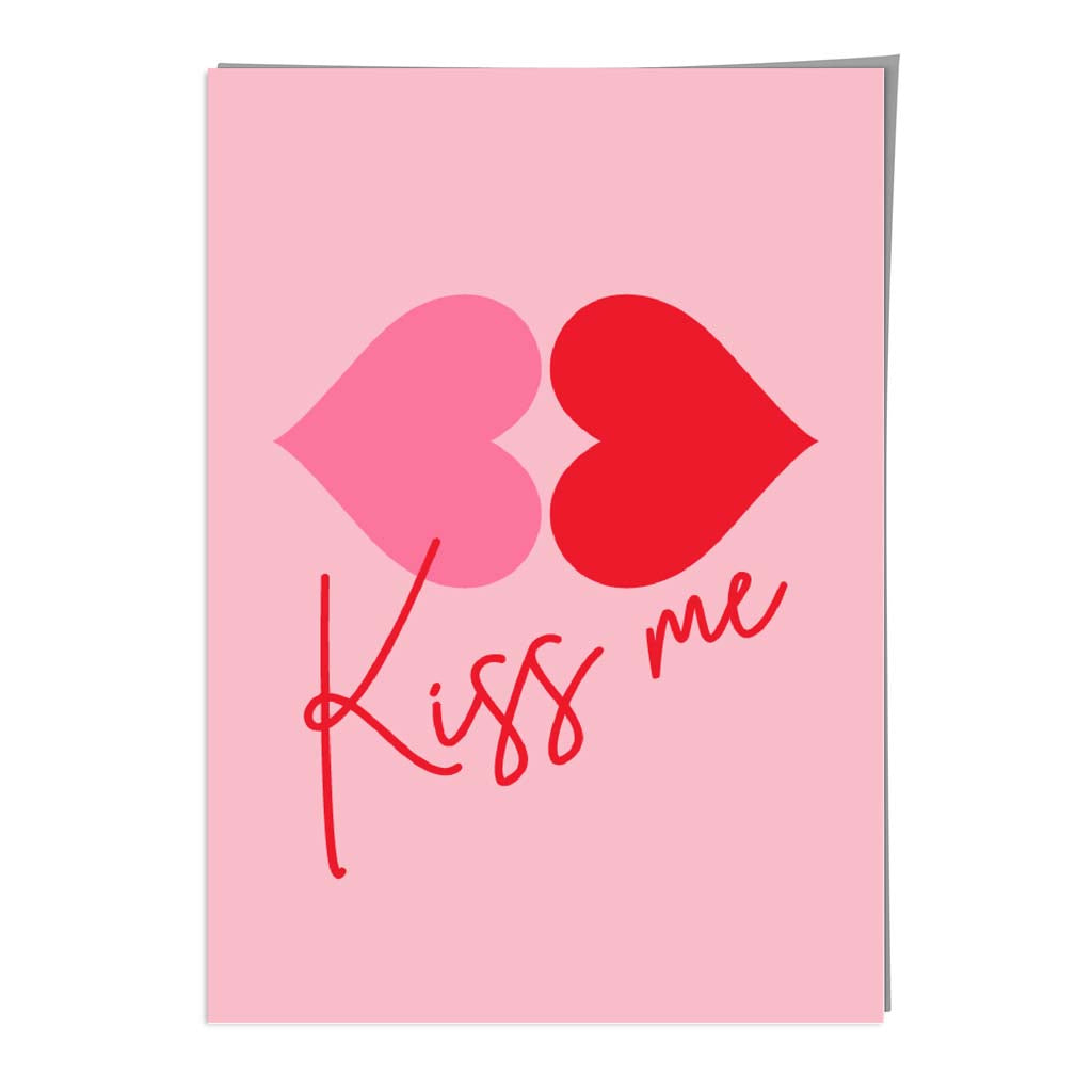 Kiss Me Heart Lips Wall Art Print