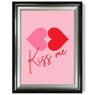 Kiss Me Heart Lips print in Gradient Glossy Frame