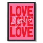 All You Need is Love print in Black Wooden Frame