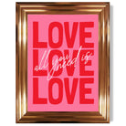 All You Need is Love print in Copper Glossy Frame