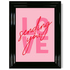 Sending You Love print in Black Glossy Frame