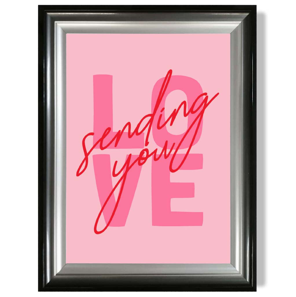 Sending You Love print in Gradient Glossy Frame