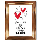 Key to my Heart print in Copper Glossy Frame