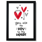 Key to my Heart print in Black Scoop Frame