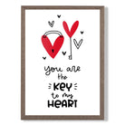 Key to my Heart print in Walnut Wooden Frame