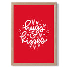 Hugs and Kisses print in Light Oak Wooden Frame