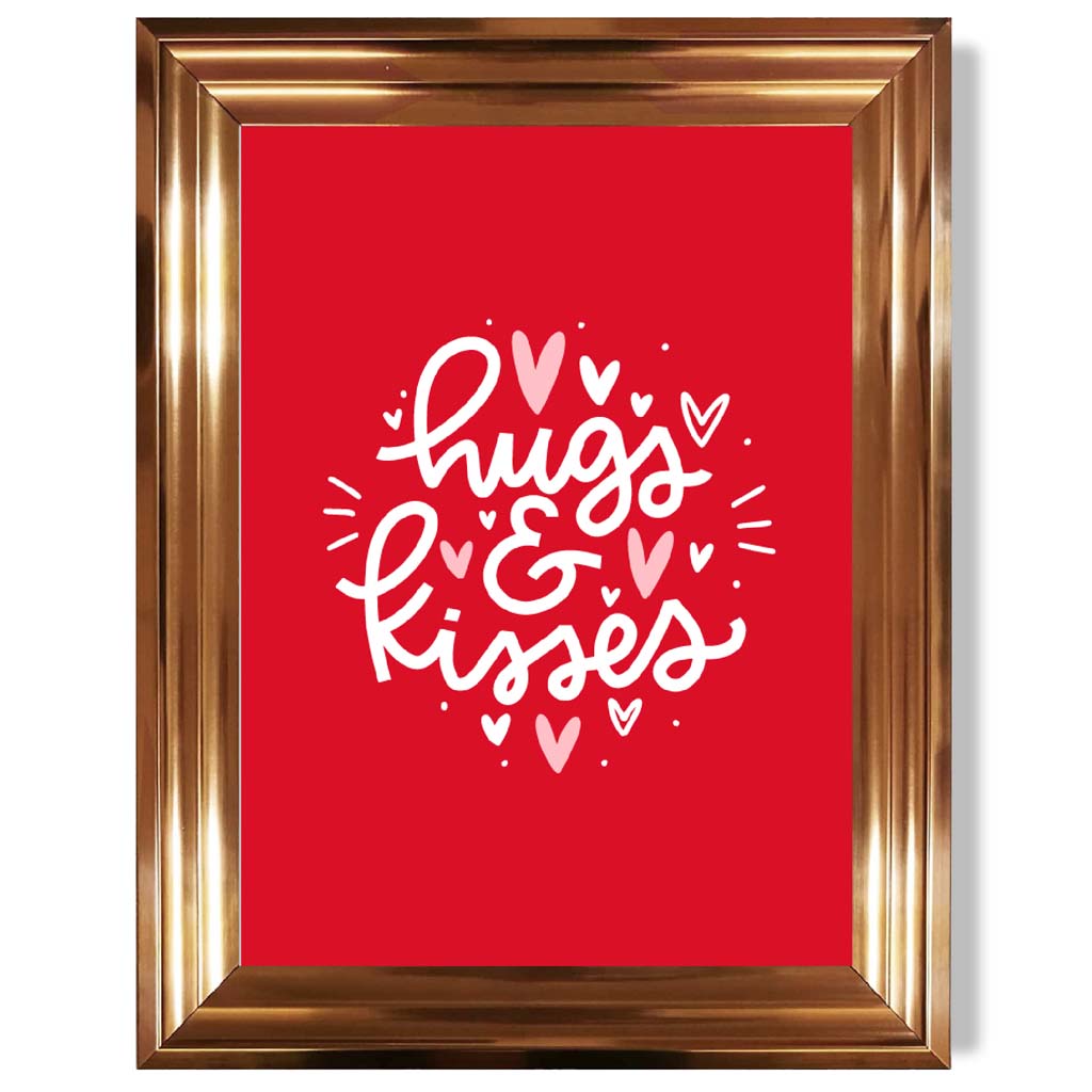 Hugs and Kisses print in Copper Glossy Frame