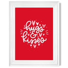 Hugs and Kisses print in White Glossy Frame