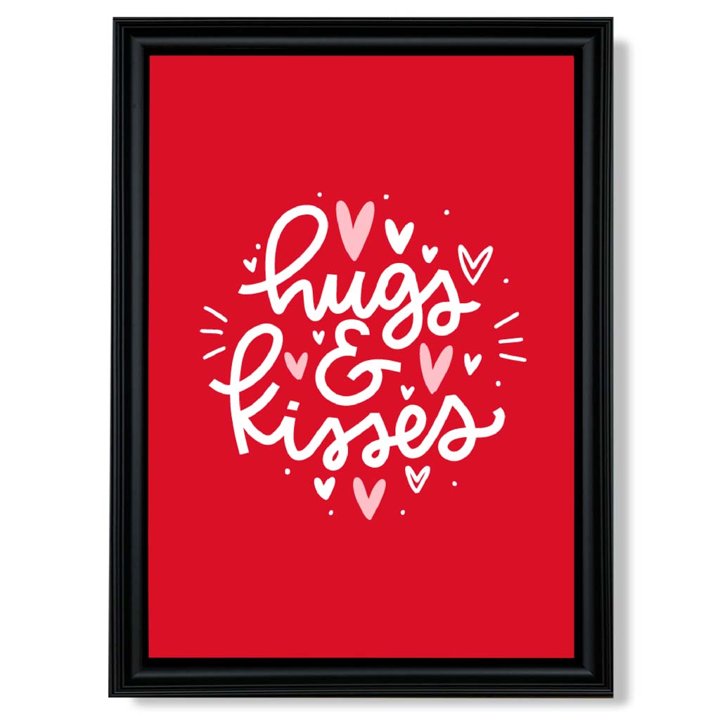 Hugs and Kisses print in Black Scoop Frame