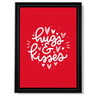 Hugs and Kisses print in Black Scoop Frame