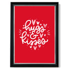 Hugs and Kisses print in Black and silver Frame