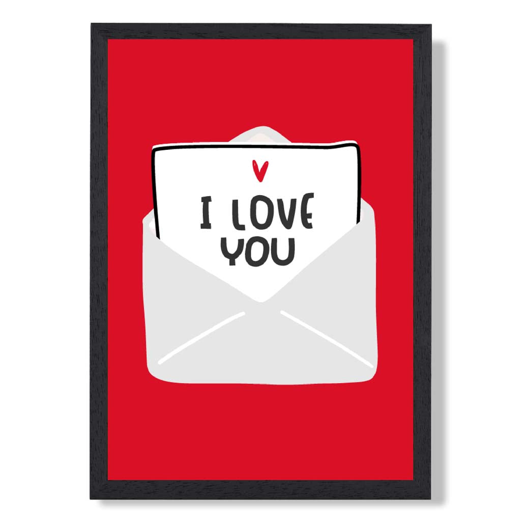 Love Letter print in Black Wooden Frame