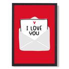 Love Letter print in Black Wooden Frame