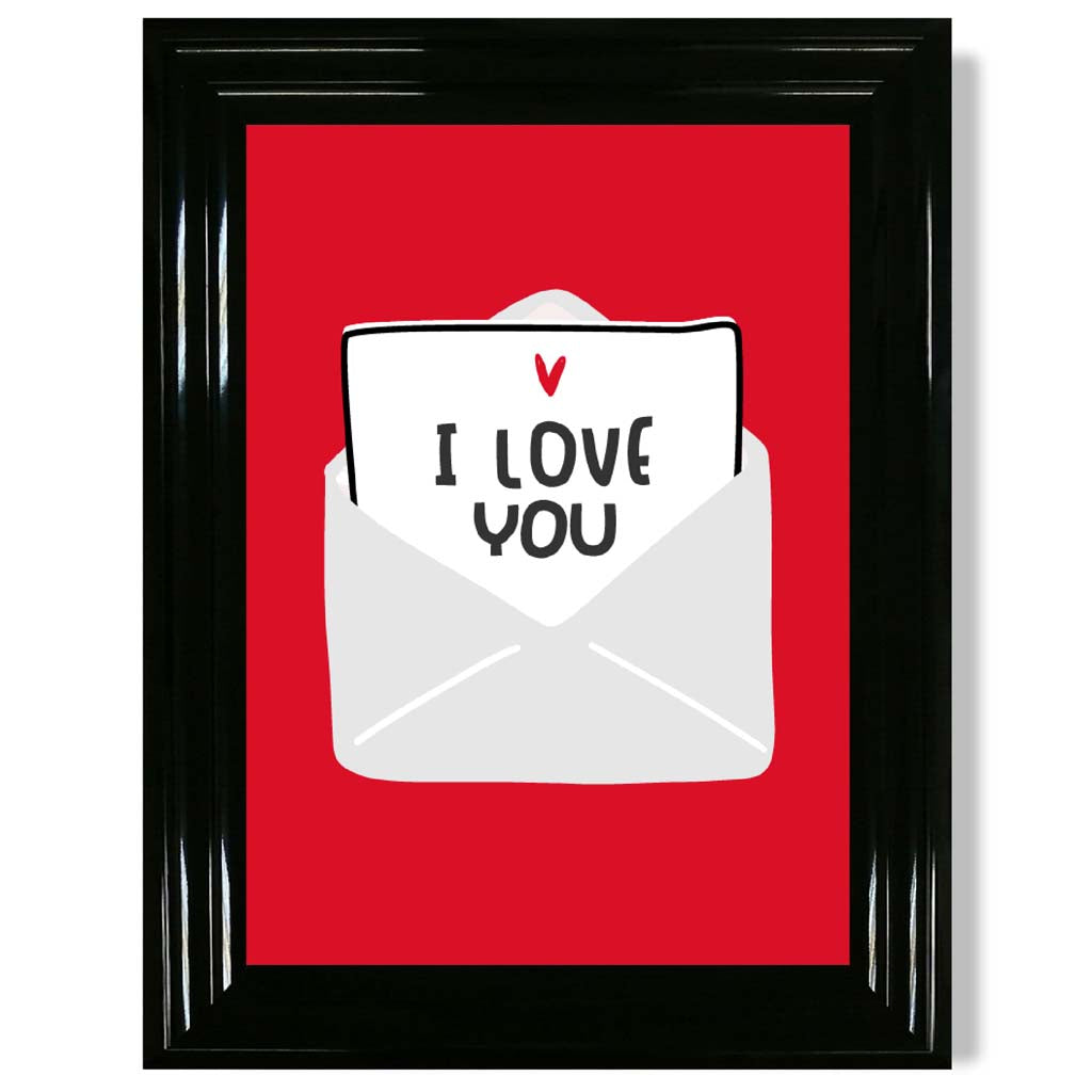 Love Letter print in Black Glossy Frame