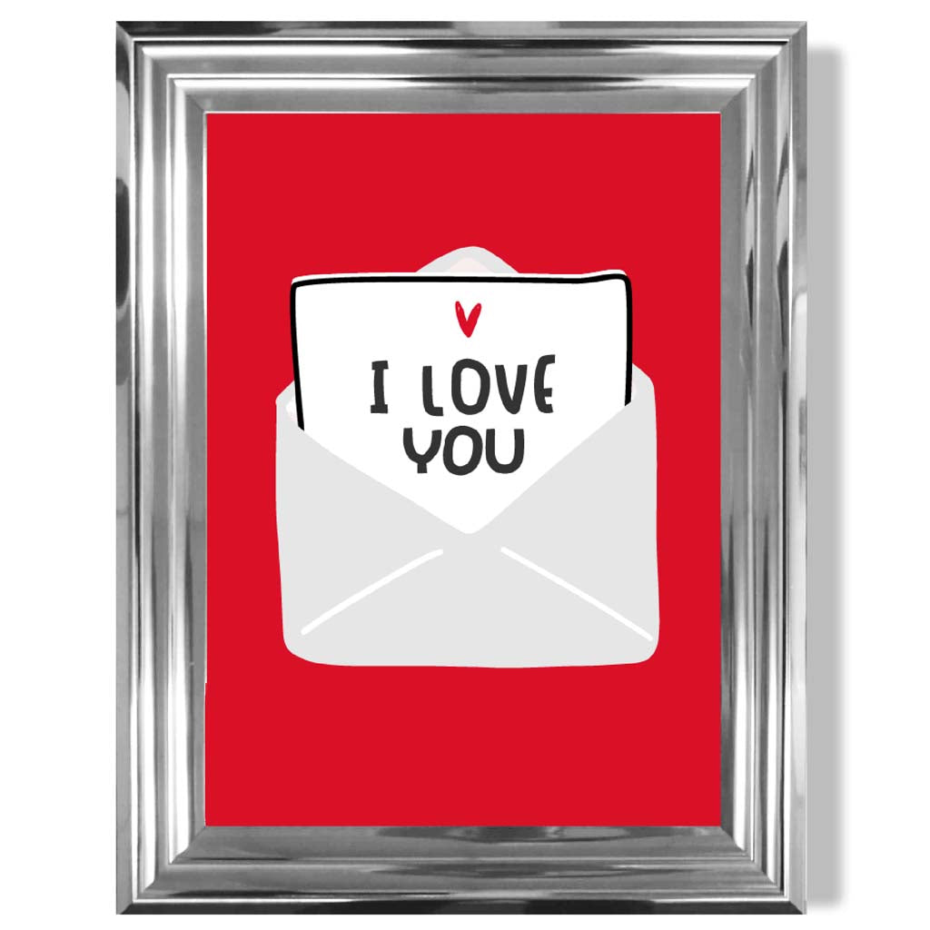 Love Letter print in Chrome Glossy Frame