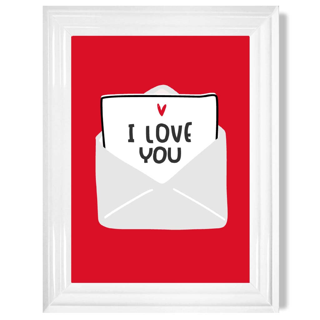 Love Letter print in White Glossy Frame