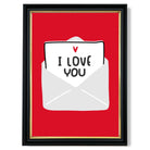 Love Letter print in Black and Gold Frame