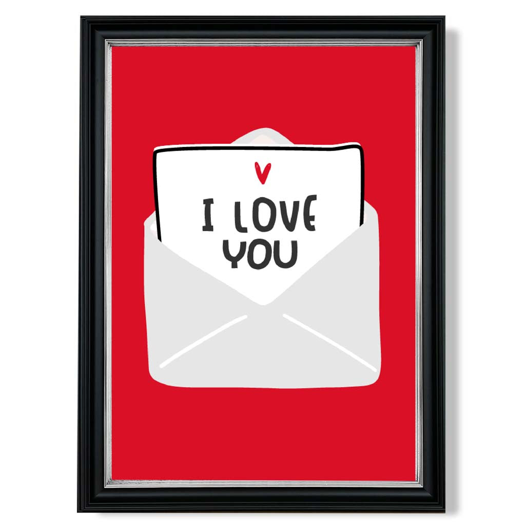 Love Letter print in Black and silver Frame