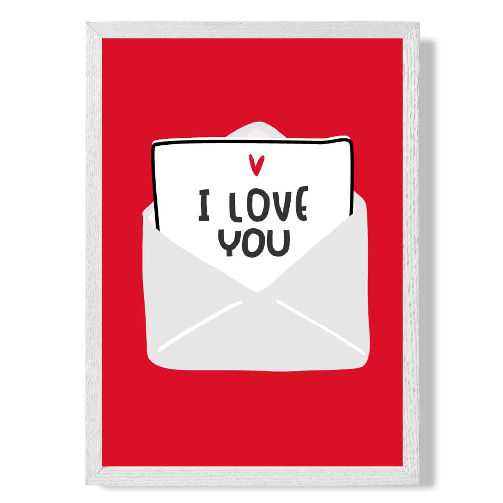 Love Letter print in White Wooden Frame