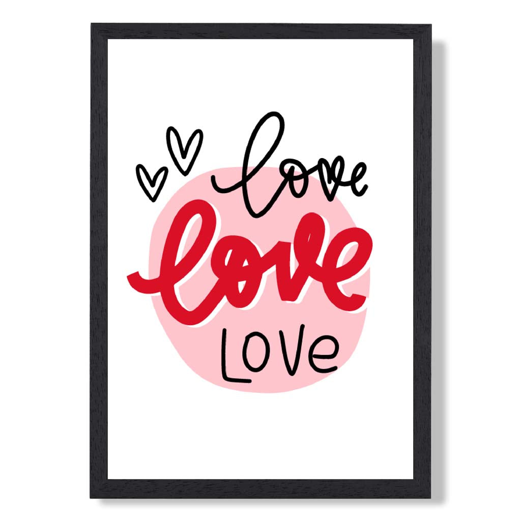 Circle of Love print in Black Wooden Frame