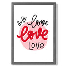 Circle of Love print in Dark Grey Wooden Frame