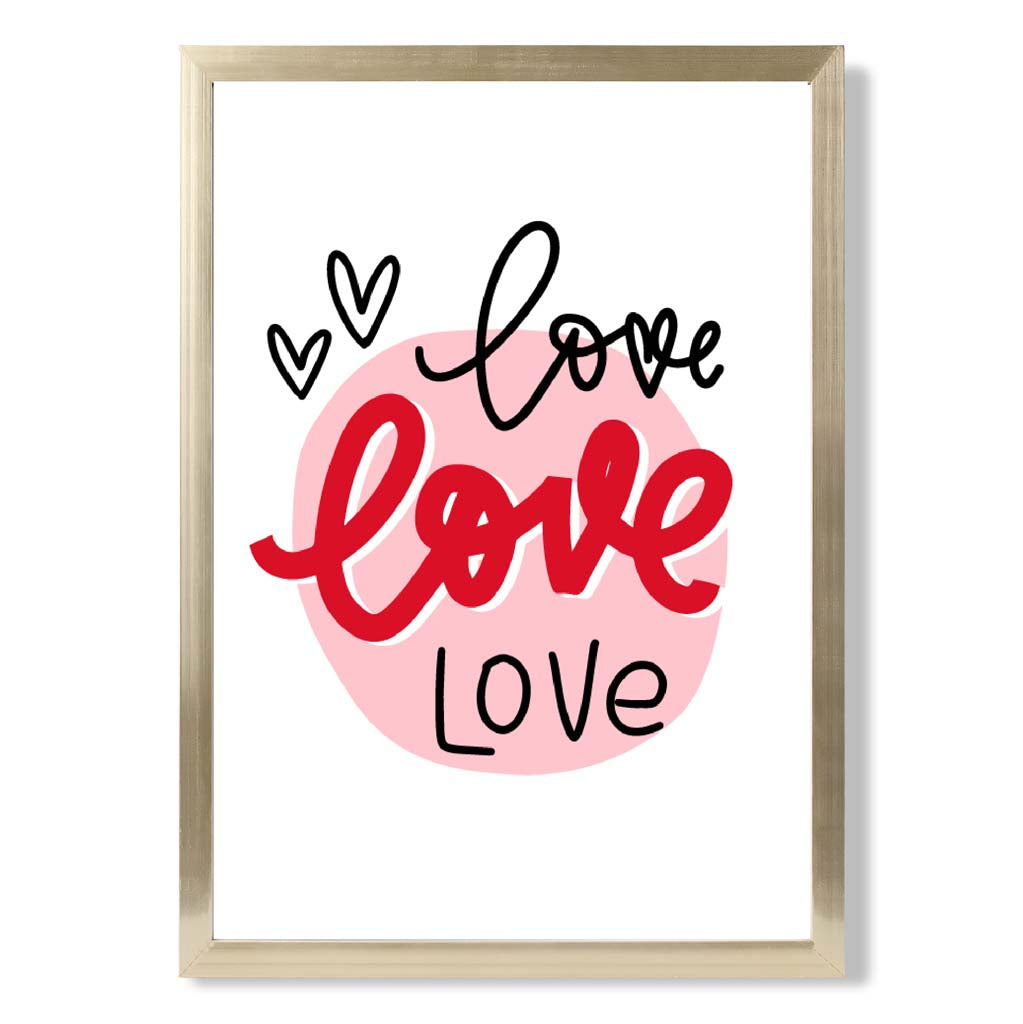 Circle of Love print in Gold Wooden Frame