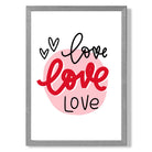 Circle of Love print in Light Grey Wooden Frame