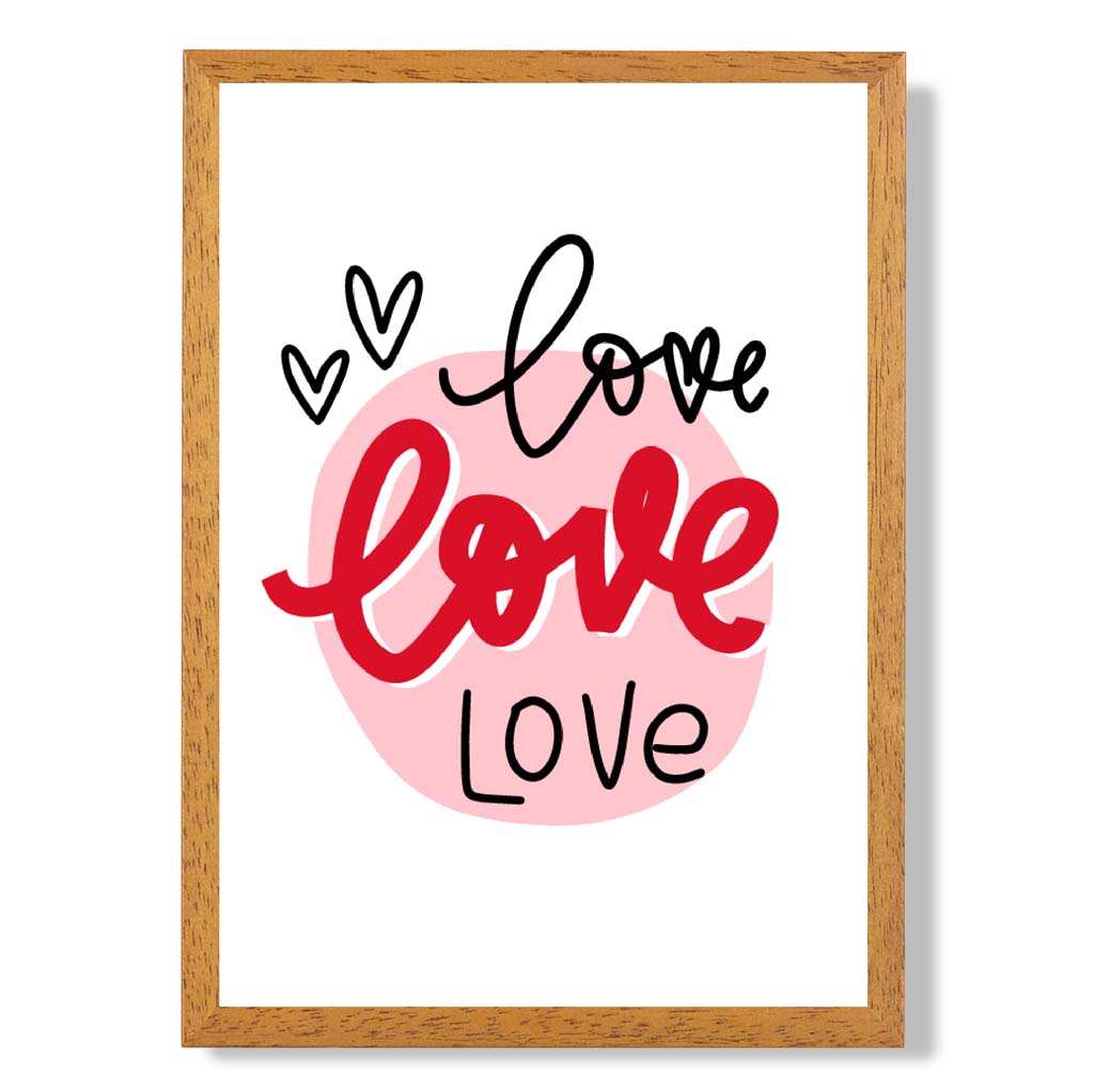 Circle of Love print in Oak Wooden Frame