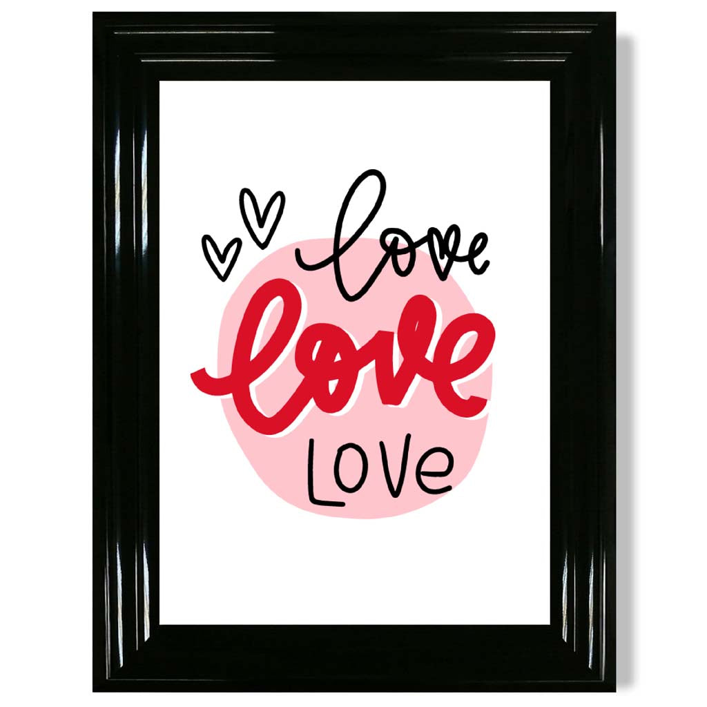 Circle of Love print in Black Glossy Frame