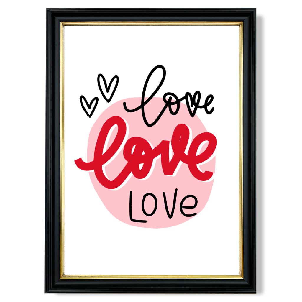 Circle of Love print in Black and Gold Frame