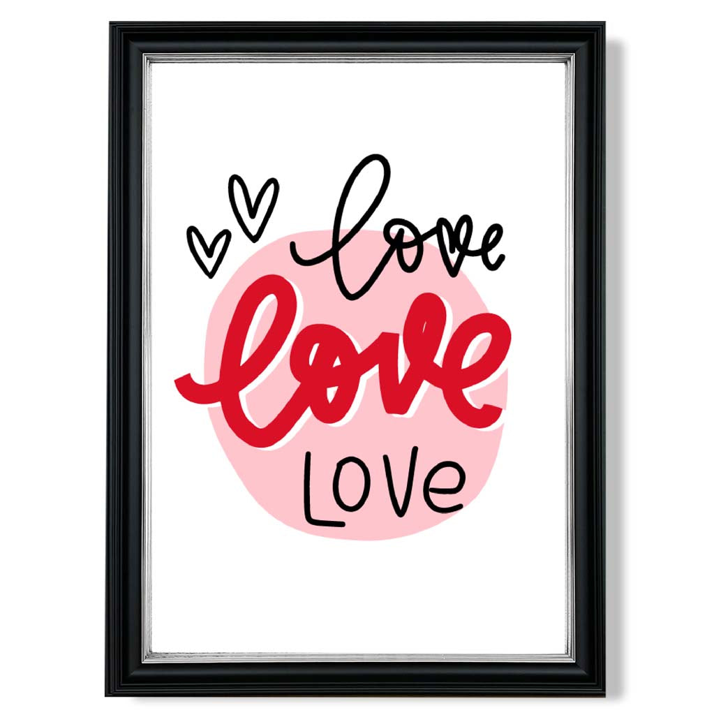 Circle of Love print in Black and silver Frame