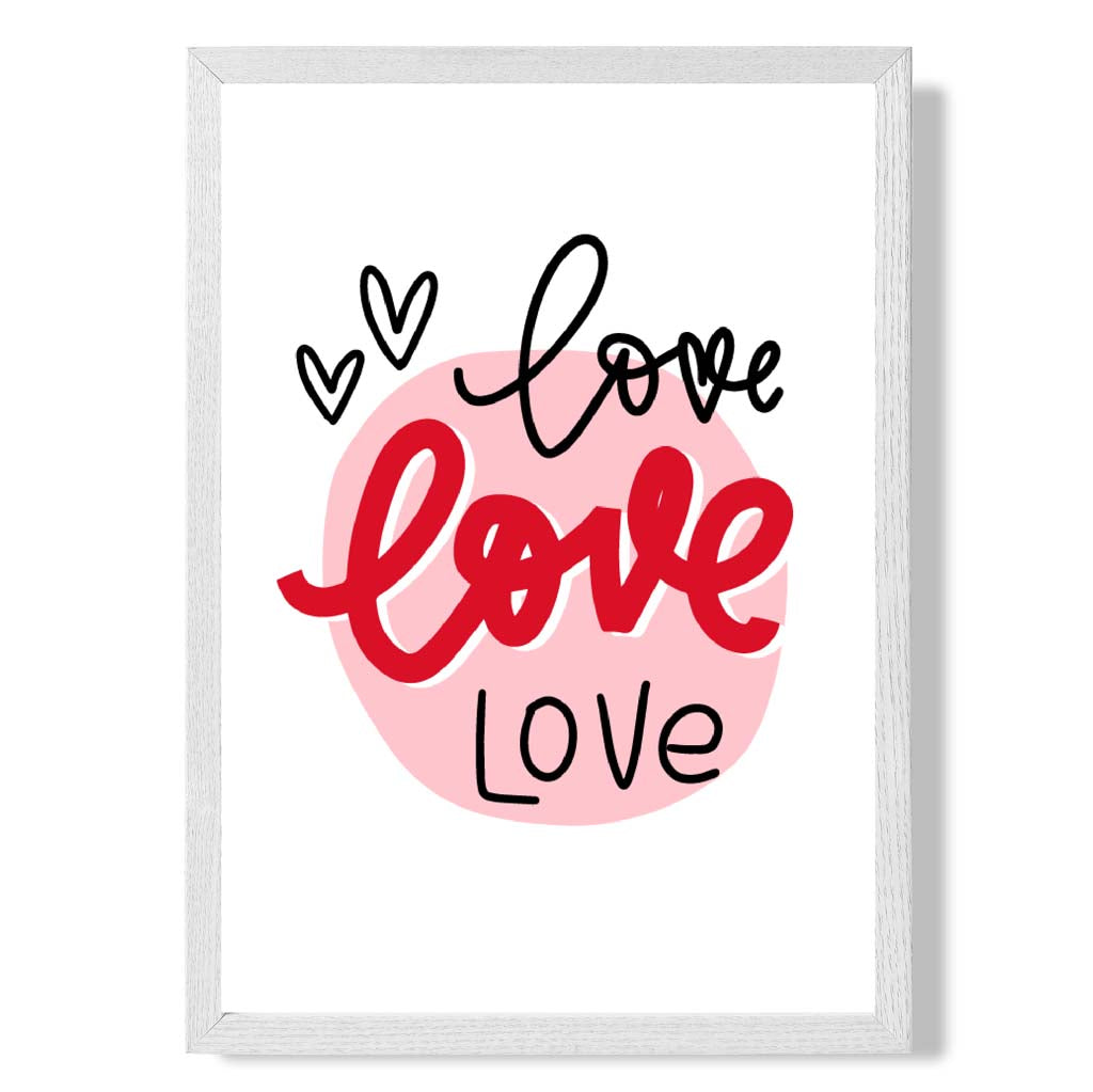 Circle of Love print in White Wooden Frame