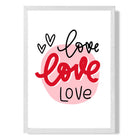 Circle of Love print in White Wooden Frame