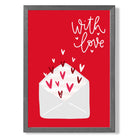 Letters With Love print in Dark Grey Wooden Frame