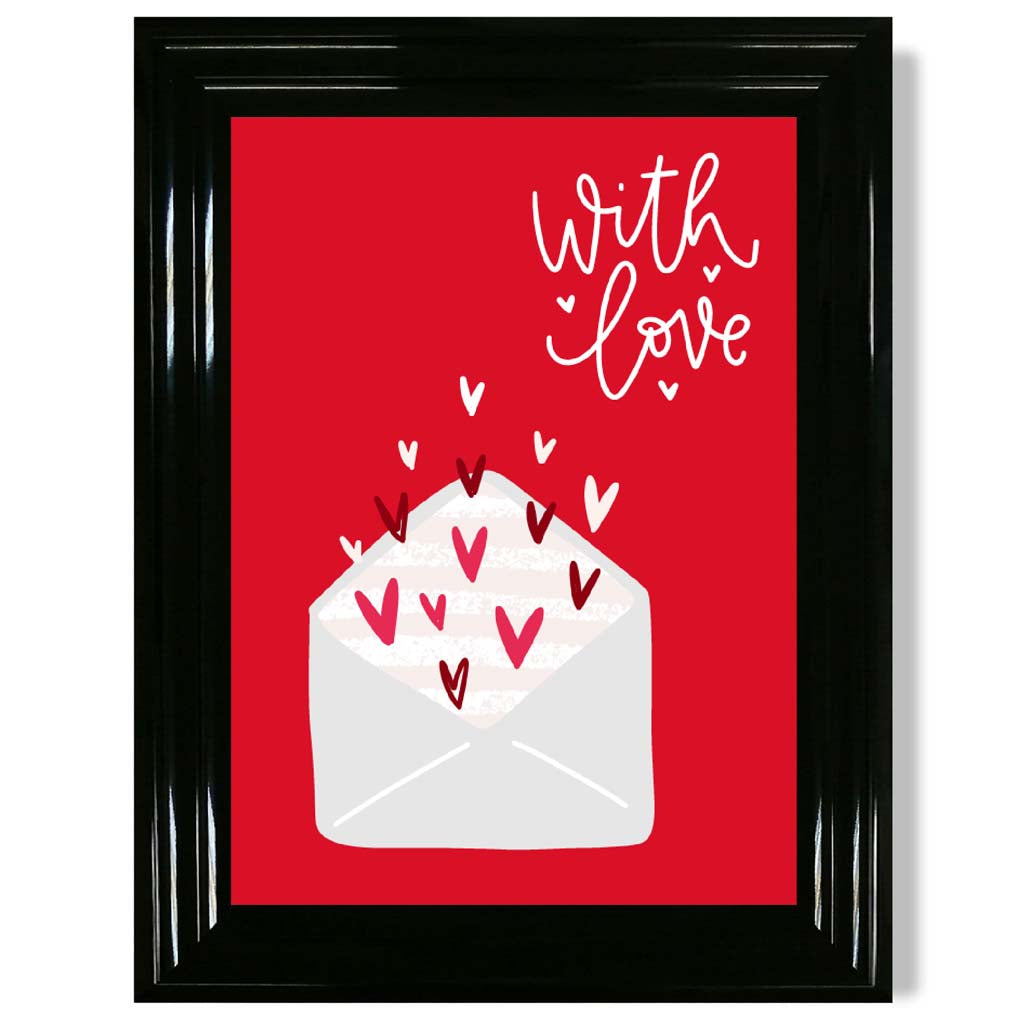 Letters With Love print in Black Glossy Frame