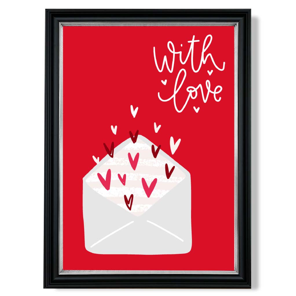 Letters With Love print in Black and silver Frame